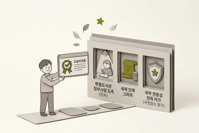 모범학생증 같은 벤처확인, 혜택은 뭘까요? — AI로 만든 그림